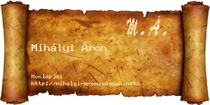 Mihályi Áron névjegykártya