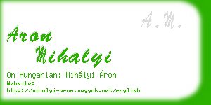 aron mihalyi business card