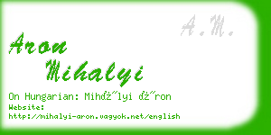 aron mihalyi business card